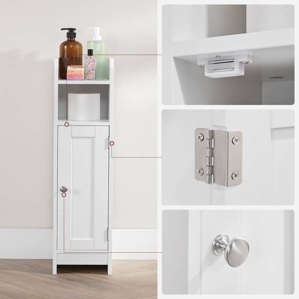 Badschrank Toilettenschrank Weiß - Holzwerkstoff - 20 x 80 x 18 cm