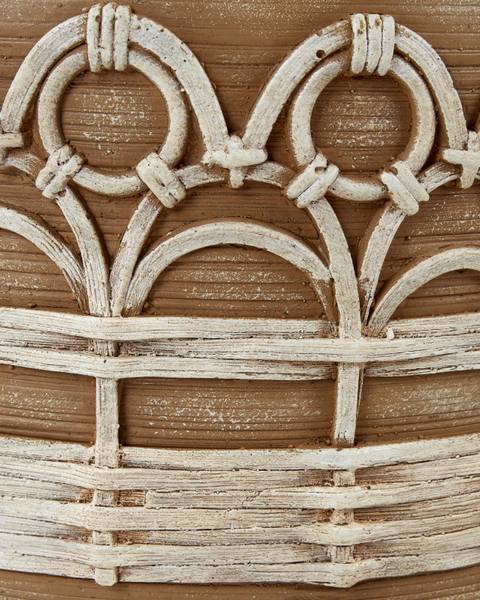 Plantenbak voor buiten CYRTOMIUM beige - bruin - bamboe - 27 x 42 x 27 cm