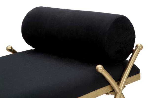 Sitzbank Ribbon Schwarz - Textil - 113 x 53 x 49 cm