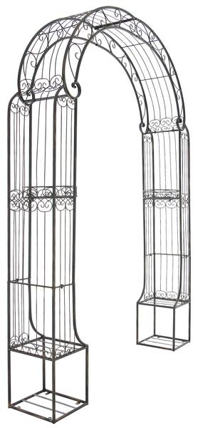 Arche à rosiers Alessia Marron - Métal - 163 x 240 x 34 cm