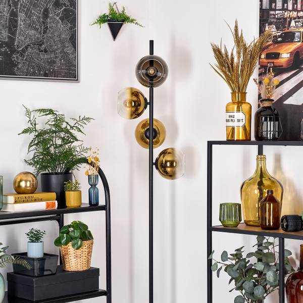 Stehlampe Cesaro Gold - Metall - 31 x 160 x 69 cm