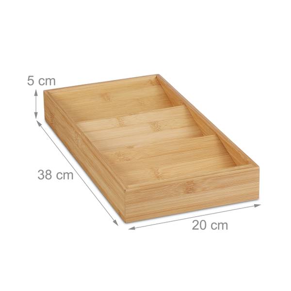 Kruidenrek lade set van 2 bruin - bamboe - 20 x 5 x 38 cm