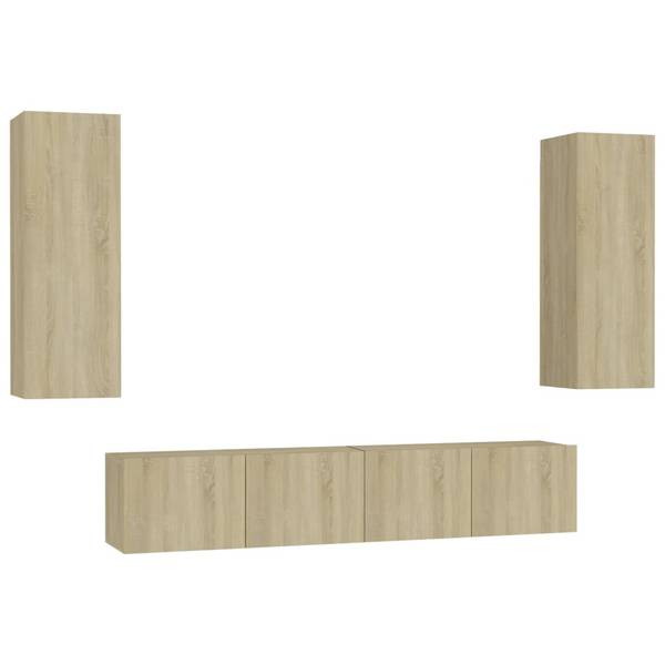 TV-Schrank 3006899-1 (4-teilig) Braun - Holzwerkstoff - 80 x 30 x 30 cm