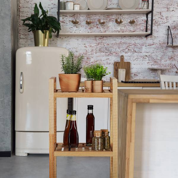 Étagère de salle de bain noyer 4 niveaux Marron - Bois manufacturé - 35 x 110 x 35 cm