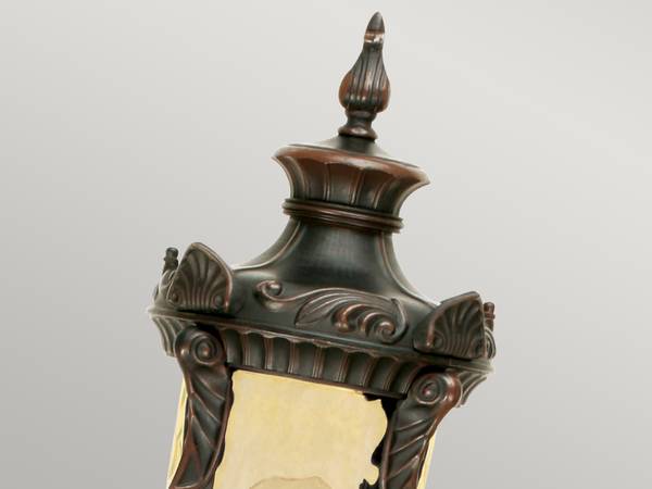 LED Wegeleuchte Jugendstil, Höhe 117cm Braun - Farbglas - 19 x 117 x 19 cm