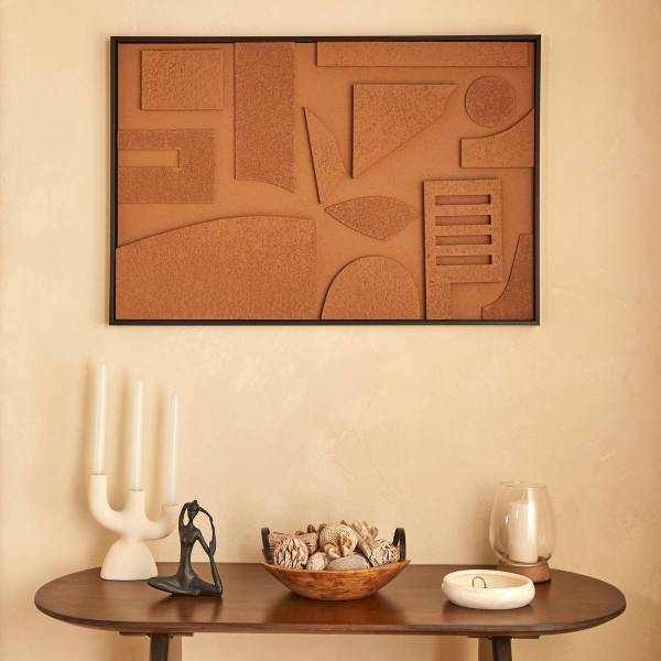 Reliefleinwand JILANI Braun - Holzwerkstoff - 3 x 90 x 60 cm