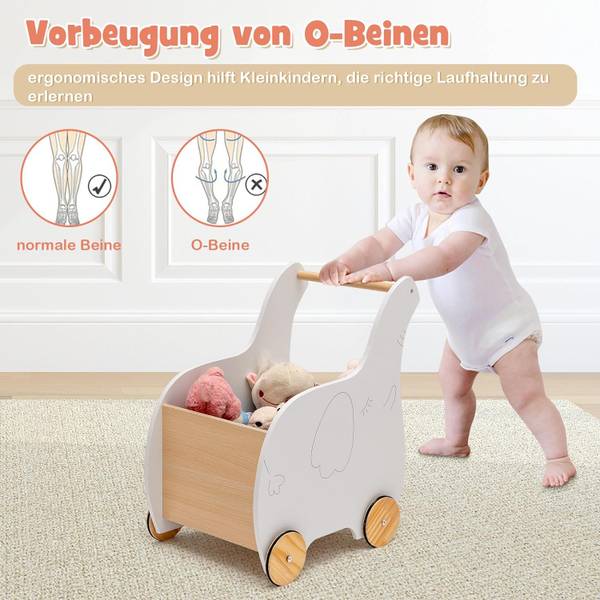 Lauflernwagen TP10081 Weiß - Holzwerkstoff - 48 x 56 x 32 cm