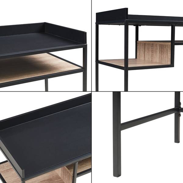 Bureau Belana Noir - Marron - Bois manufacturé - Métal - 43 x 82 x 100 cm