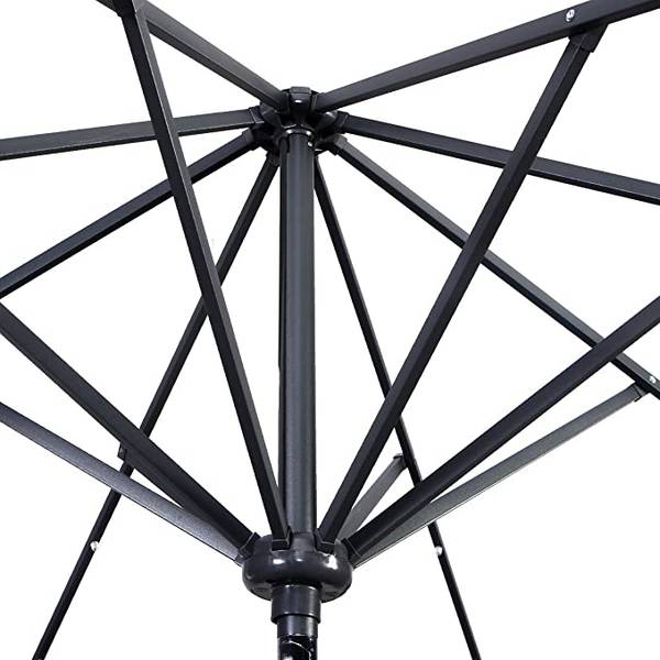 Ø300cm LED Sonnenschirm Braun - Kunststoff - 300 x 245 x 300 cm