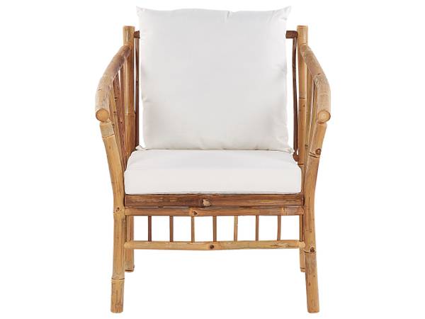 Loungeset MAGGIORE 11-delig bruin - wit - bamboe - 148 x 56 x 67 cm