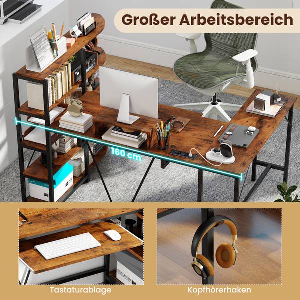 Computertisch ON32151PQ Braun