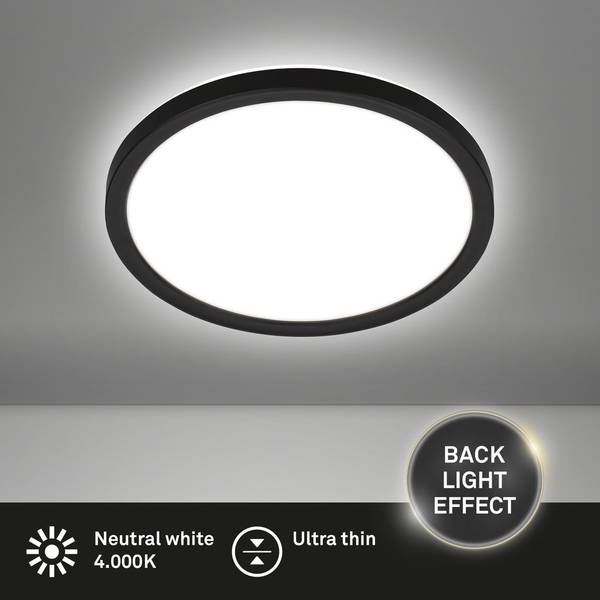 LED Deckenleuchte Tava 7515415 Schwarz - ABS - 24 x 3 x 24 cm