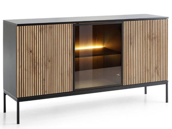 Kommode DEO Braun - Grau - Rauchglas - ABS - 154 x 83 x 39 cm
