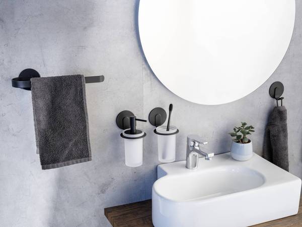 Handtuchhaken BIVIO Schwarz - Metall - 6 x 7 x 4 cm