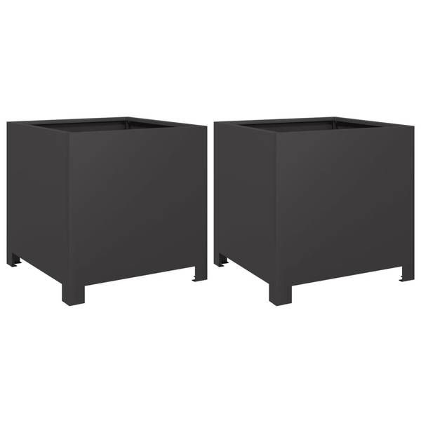 Pflanzkübel 3042253-2 2er Set Schwarz - 40 x 40 x 40 cm