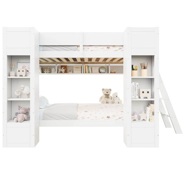 Einzelbett K-2303 Weiß - Holzwerkstoff - 117 x 150 x 252 cm