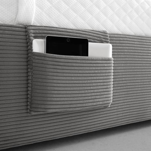 Bett REMI Grau - Textil - 96 x 1 x 90 cm