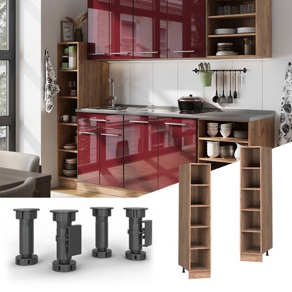 Küchenregal 63256 Braun - Holzwerkstoff - 30 x 154 x 59 cm
