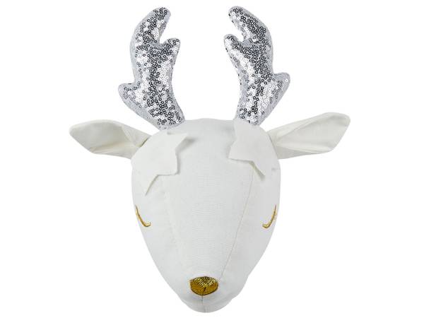Wanddecoratie SUZY goud - zilver - wit - natuurvezel - 20 x 29 x 20 cm