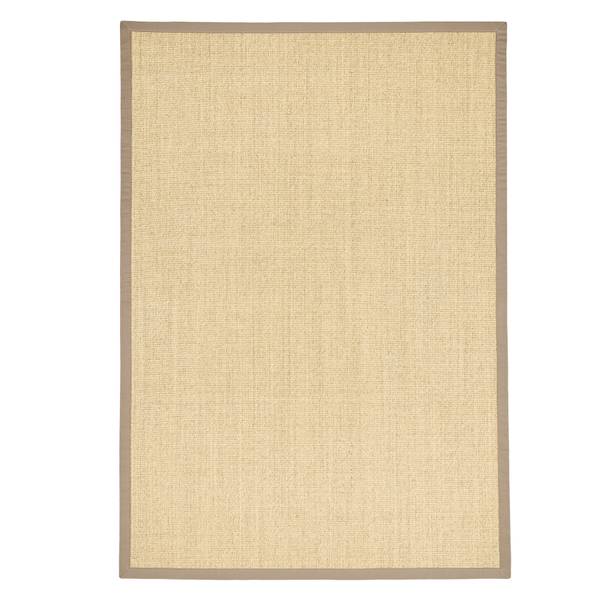 Sisalteppich Natura Klassisch Bordüre Cremeweiß - Taupe - 150 x 150 cm