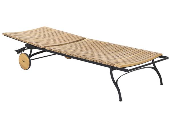 Gartenliege LASCARI Schwarz - Braun - Massivholz - 69 x 86 x 200 cm
