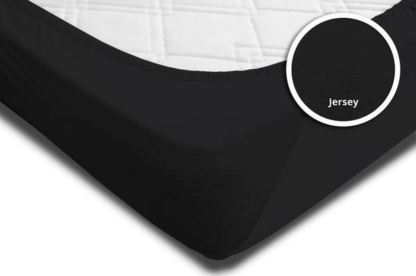 Spannbettlaken Jersey schwarz 90x200 cm Schwarz - Jersey - 90 x 25 x 200 cm