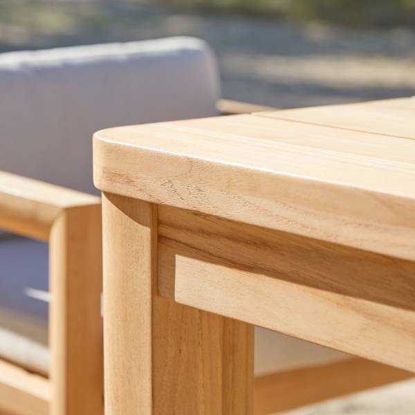 Gartentisch Leon Beige - Teakholz - 204 x 76 x 102 cm