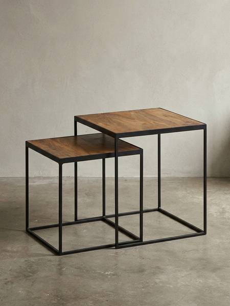 Satztisch ARQUATA 2er-Set Braun - Mango - 40 x 44 x 40 cm