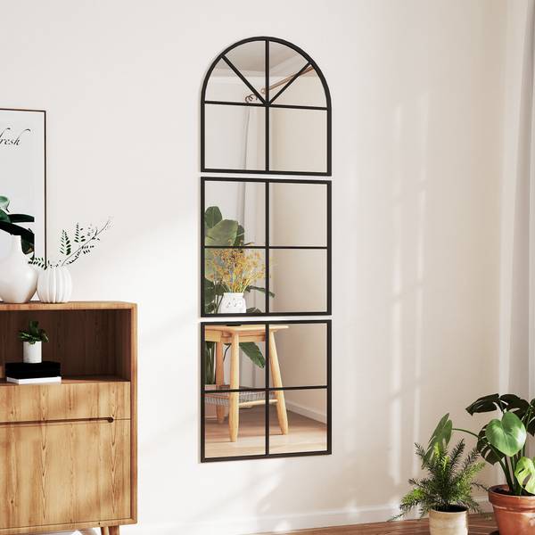 Wandspiegel 83C-009V00BK Schwarz - Glas - 2 x 180 x 60 cm
