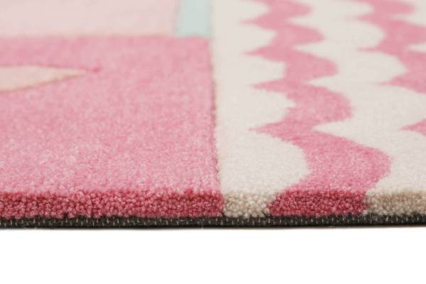 Kinderteppich Fruity Flamingo Pink - Polyester - 130 x 2 x 190 cm