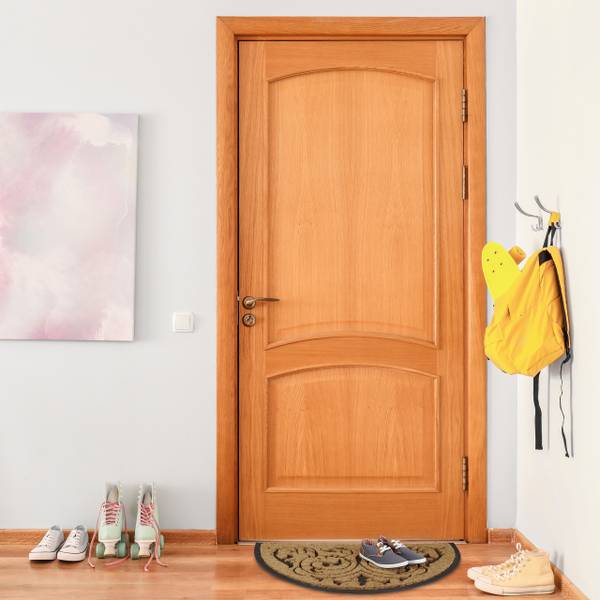 Fußmatte Kokos halbrund 60x100 cm Schwarz - Braun - Naturfaser - Kunststoff - 60 x 2 x 100 cm