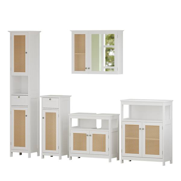 Badmöbel-Set Rosario 40448 5er Set Weiß - Holzwerkstoff - 60 x 60 x 30 cm