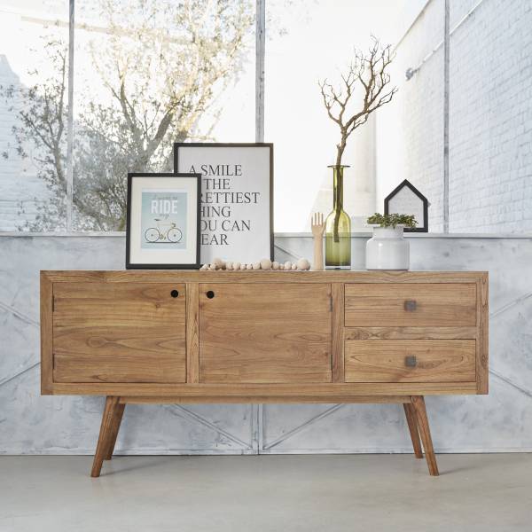 Kommode Beige - Massivholz - 180 x 84 x 45 cm