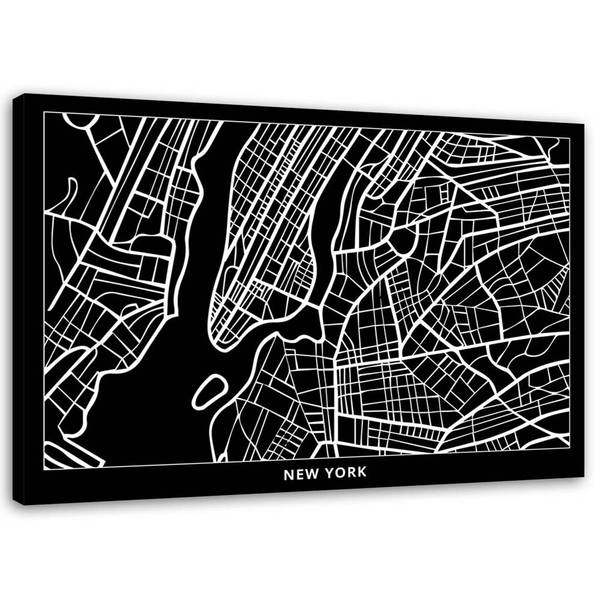 Tableau déco plan de new york 60 x 40 cm