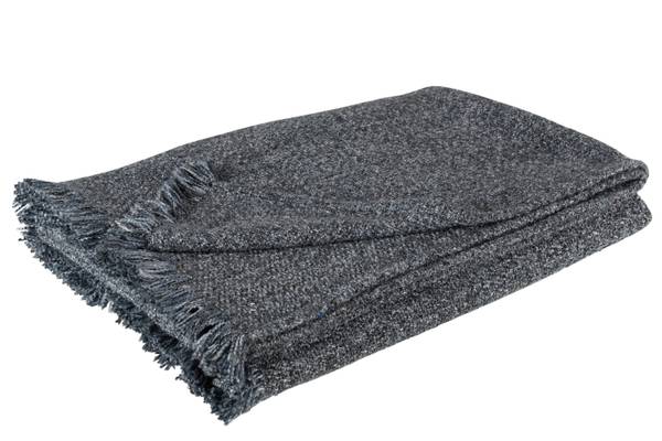 Decke Santorini Archipel Blau - Baumwollstoff - Leinen - Polyester - 170 x 1 x 130 cm