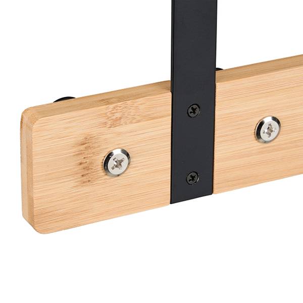 Deurkapstok opdekdeur met 4 haken zwart - bruin - staal - 28 x 16 x 7 cm