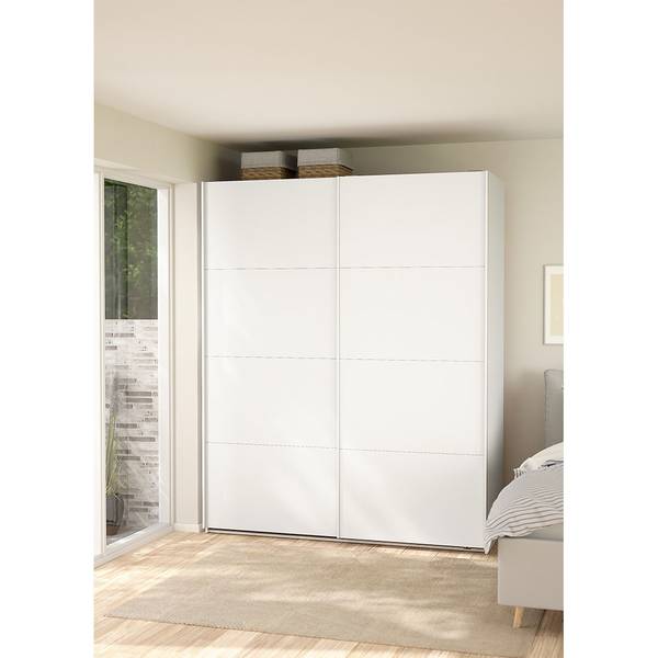 Schiebetürenschrank Bergamo (2-türig) Weiß - Holzwerkstoff - Textil - 179 x 221 x 67 cm