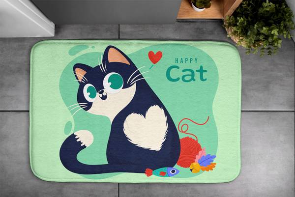 Badteppich Katze Tiere 75 x 45 x 75 cm