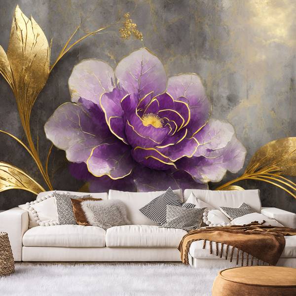 Papier peint fleur de rose botanique 150 x 105 cm