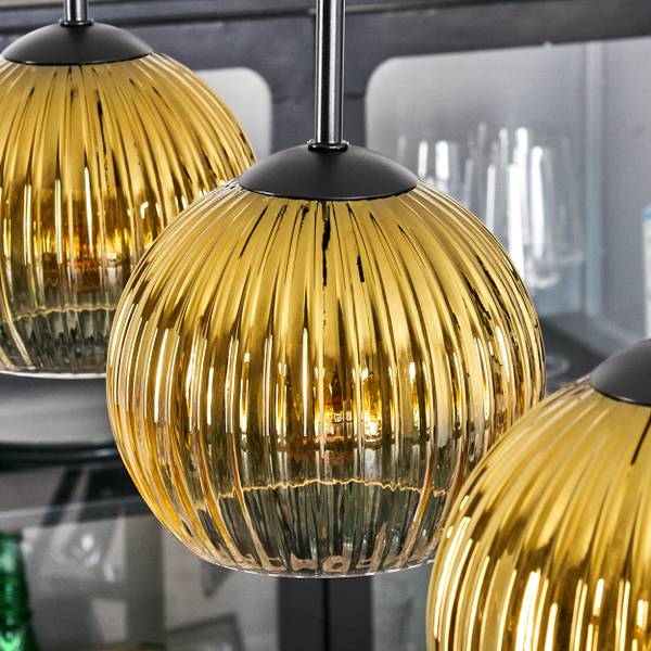 Pendelleuchte Cesaro Gold - Metall - 10 x 120 x 92 cm