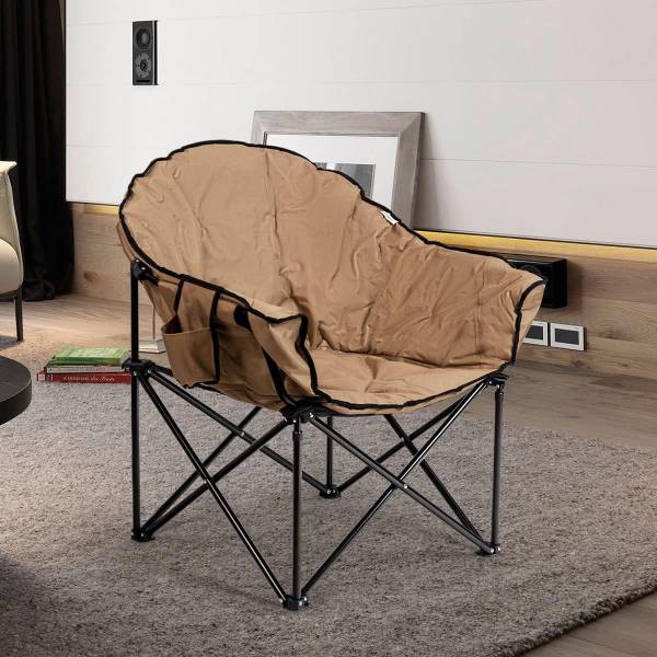 Campingstoel AB92724 bruin - metaal - 62 x 90 x 82 cm