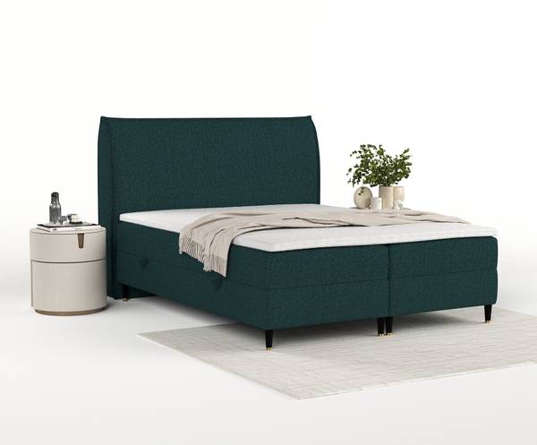 Boxspringbett Melba Grün - Liegefläche Länge: 160 cm