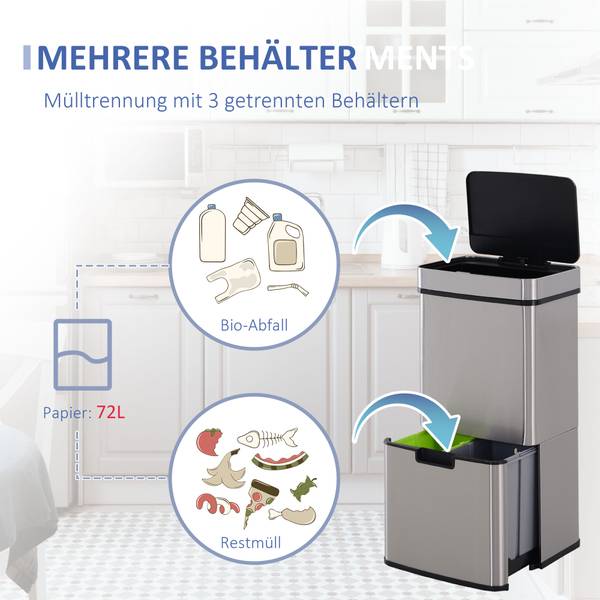 Sensor Mülleimer 851-018 Silber - Metall - 30 x 81 x 42 cm