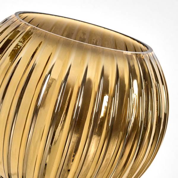 Stehlampe Cesaro Gold - Aluminium - Klarglas - 39 x 170 x 39 cm