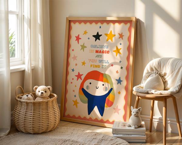 Poster Magic Bunte Sterne 30 x 40 cm