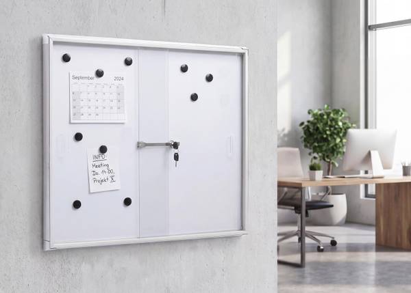 Schaukasten Q50 Weiß - Aluminium - Stahl - 68 x 67 x 9 cm