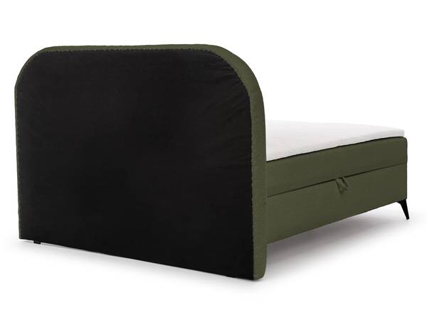 Boxspringbed met opbergruimte Sonna groen - zwart - Ligoppervlak breedte: 160 cm