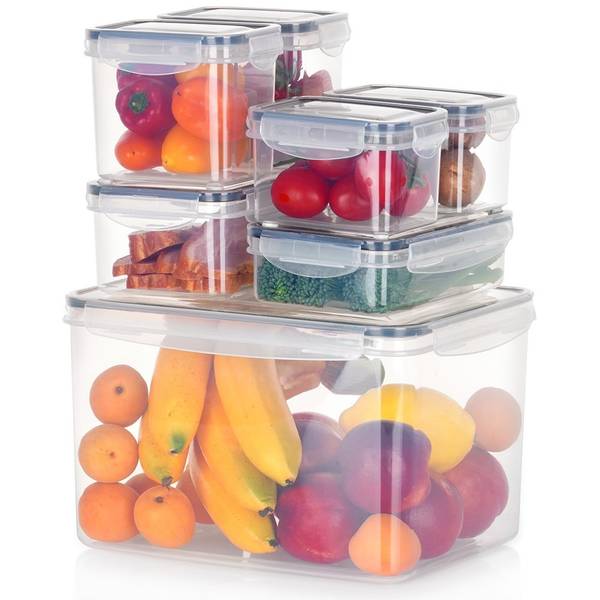 Frischhaltedosen 7er Set Kunststoff - 22 x 18 x 29 cm