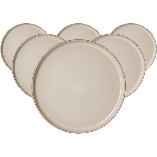 Speiseteller Olivia 6er Set Beige - Keramik - 27 x 3 x 27 cm