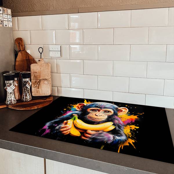 HERDABDECKPLATTE Graffiti Affe 78 x 52 cm
